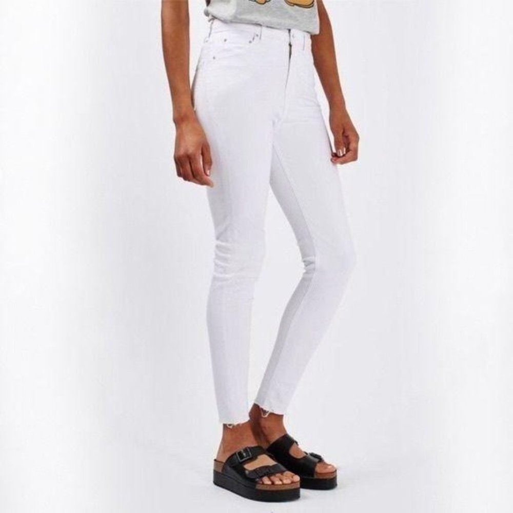 NWOT TopShop moto Jamie white jeans skinny 30 x 32